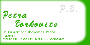 petra borkovits business card